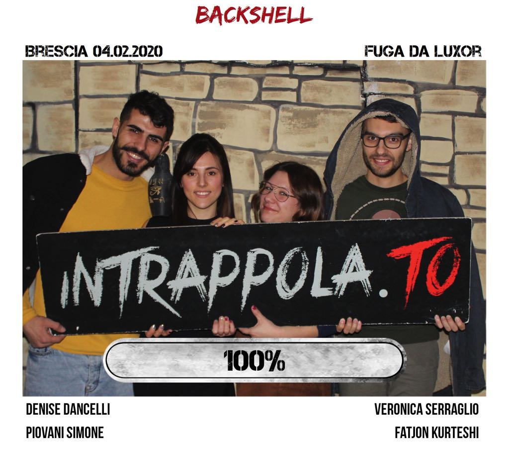 Il gruppo backshell è fuggito dalla nostra escape room Fuga da Luxor