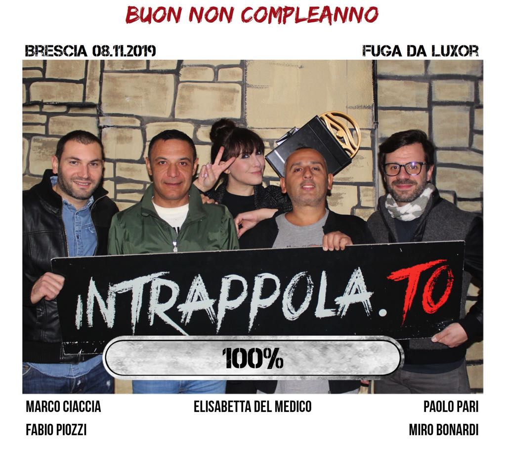 Il gruppo buon non compleanno è fuggito dalla nostra escape room Fuga da Luxor