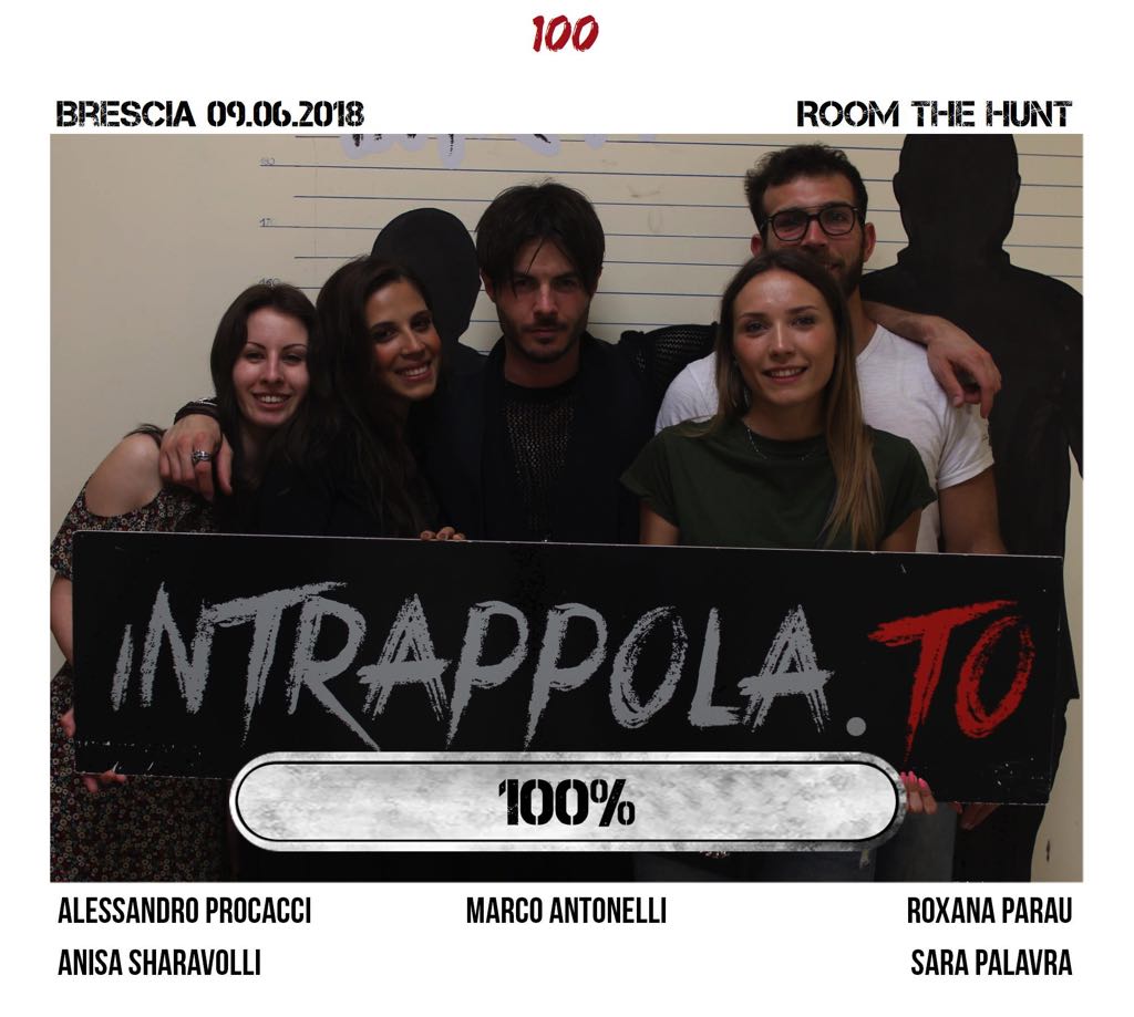 Il gruppo 100 è fuggito dalla nostra escape room Room The Hunt