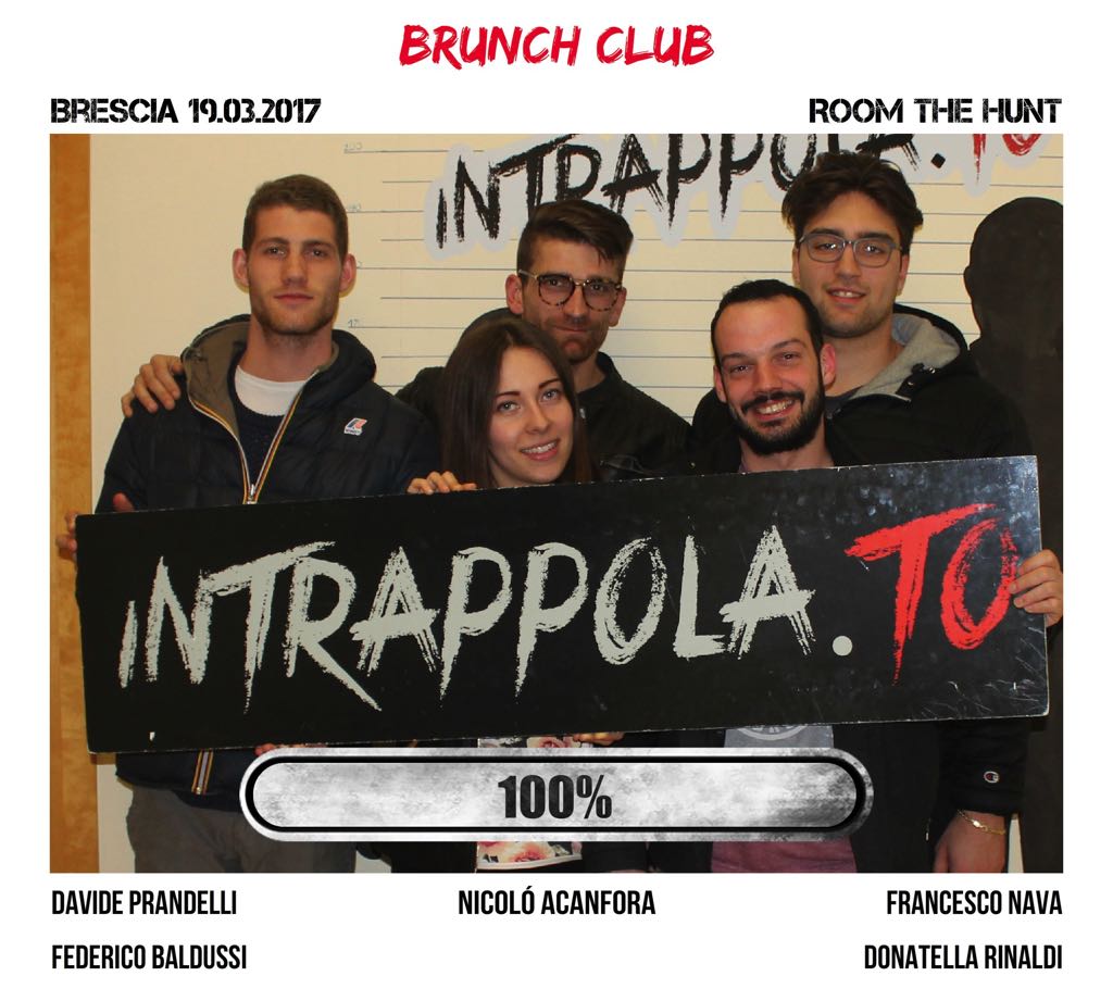 Il gruppo Brunch club è fuggito dalla nostra escape room Room The Hunt