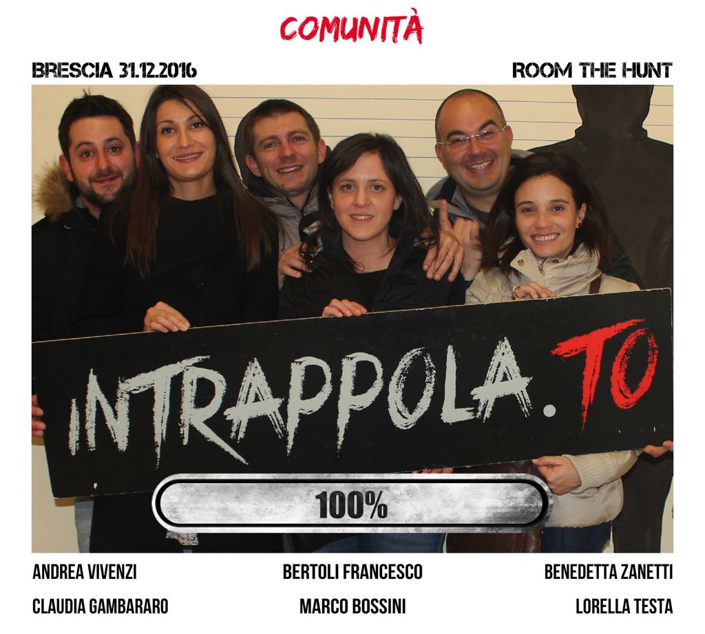 Il gruppo COMUNITÀ è fuggito dalla nostra escape room Room The Hunt