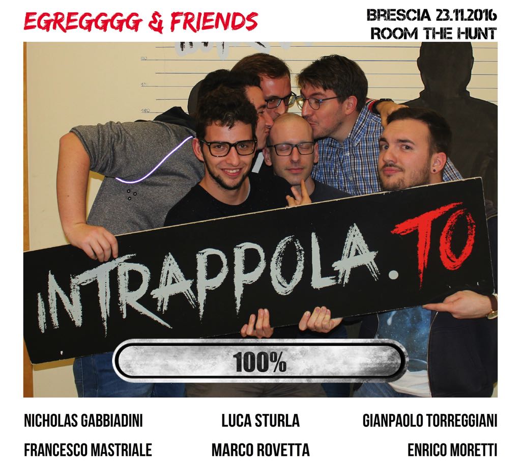 Il gruppo Egregggg & Friends è fuggito dalla nostra escape room Room The Hunt