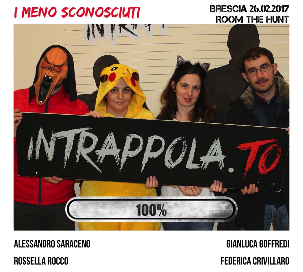 Il gruppo I meno sconosciuti è fuggito dalla nostra escape room Room The Hunt