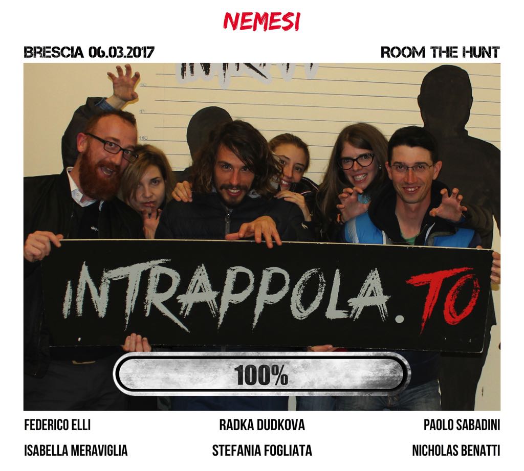 Il gruppo Nemesi è fuggito dalla nostra escape room Room The Hunt