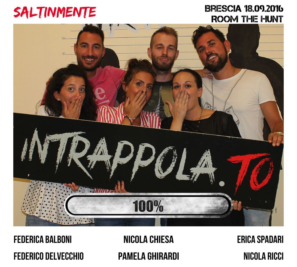Il gruppo SALTINMENTE è fuggito dalla nostra escape room Room The Hunt