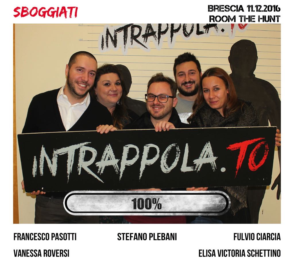 Il gruppo Sboggiati è fuggito dalla nostra escape room Room The Hunt