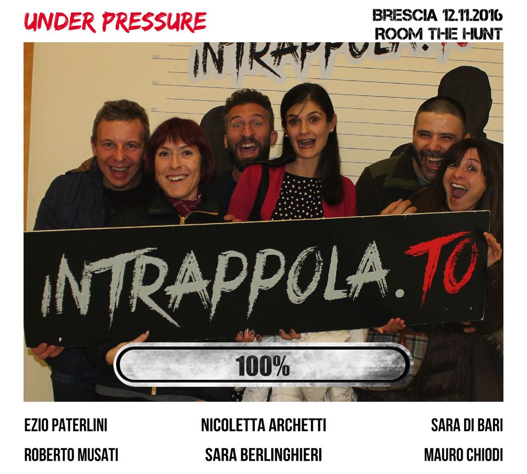 Il gruppo UNDER PRESSURE è fuggito dalla nostra escape room Room The Hunt