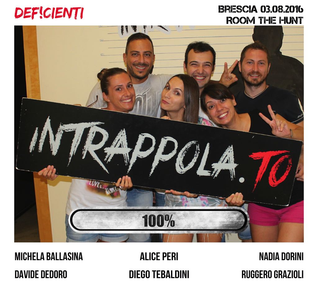 Il gruppo def!cienti è fuggito dalla nostra escape room Room The Hunt