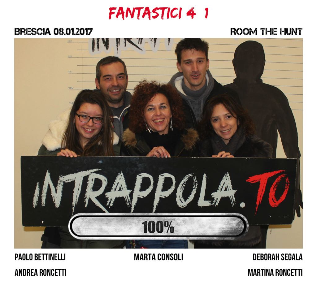 Il gruppo fantastici 4+1 è fuggito dalla nostra escape room Room The Hunt