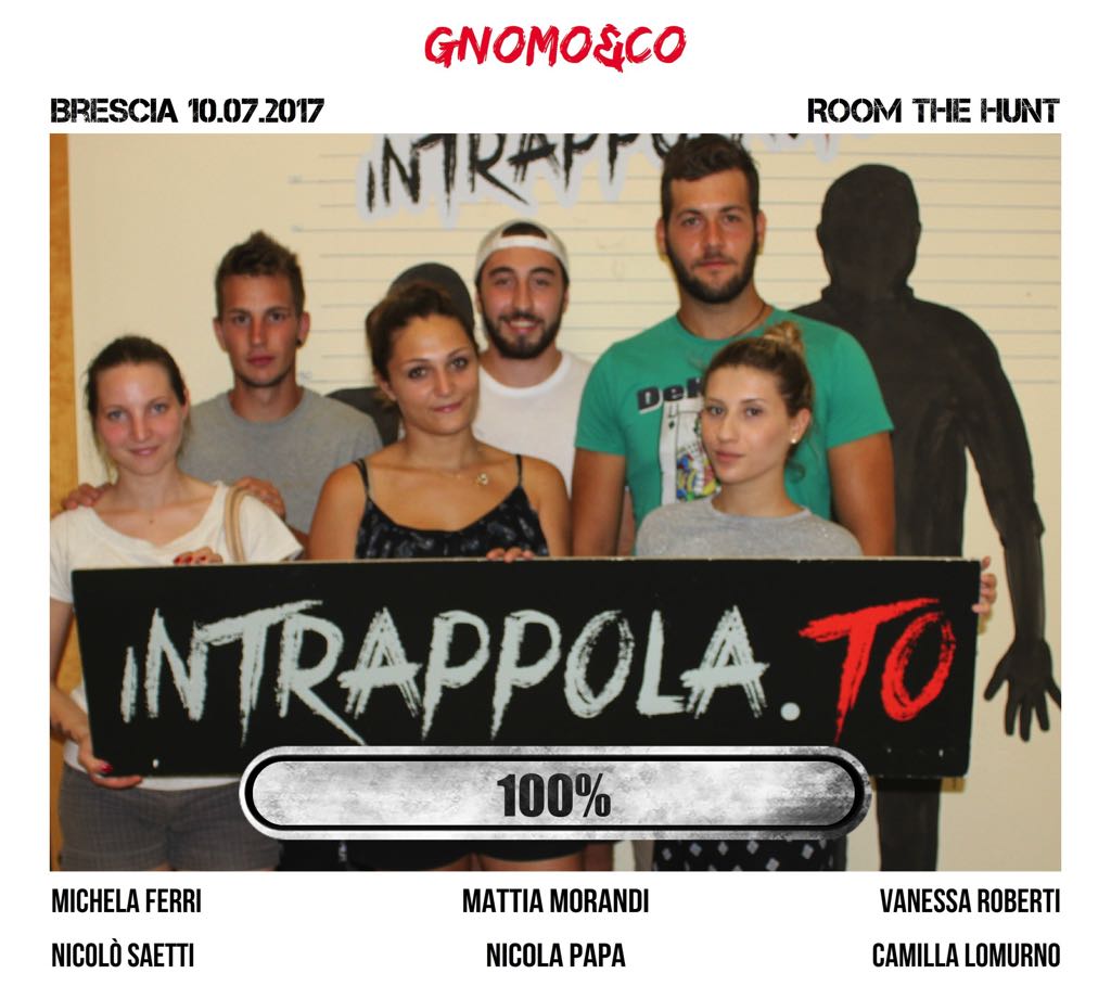 Il gruppo gnomo&co è fuggito dalla nostra escape room Room The Hunt