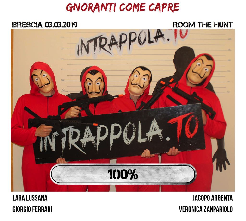 Il gruppo gnoranti come capre è fuggito dalla nostra escape room Room The Hunt
