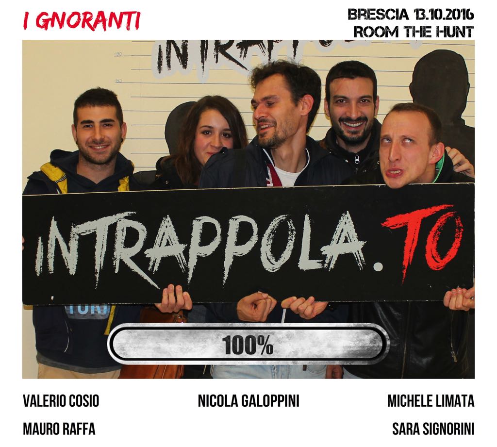 Il gruppo i gnoranti è fuggito dalla nostra escape room Room The Hunt