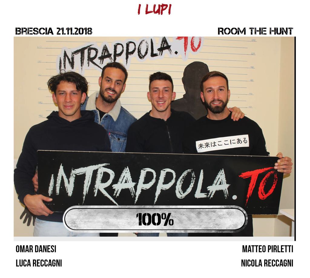 Il gruppo i lupi è fuggito dalla nostra escape room Room The Hunt