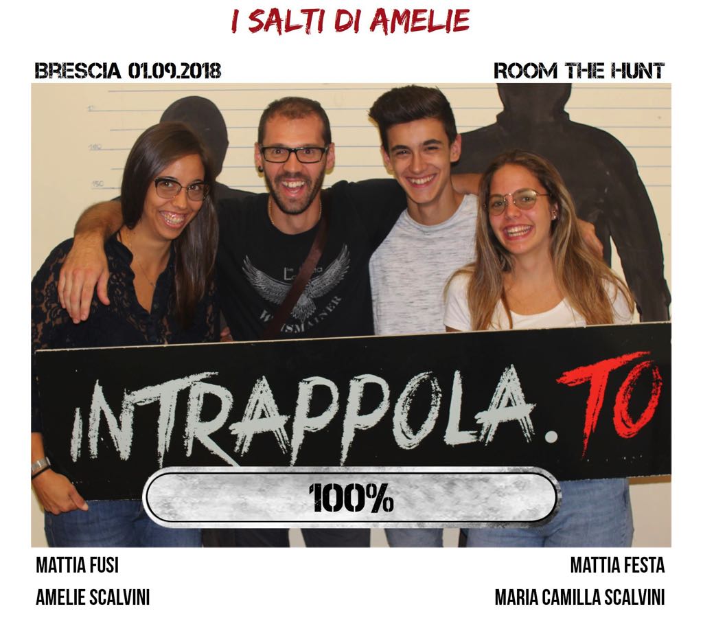 Il gruppo i salti di amelie è fuggito dalla nostra escape room Room The Hunt