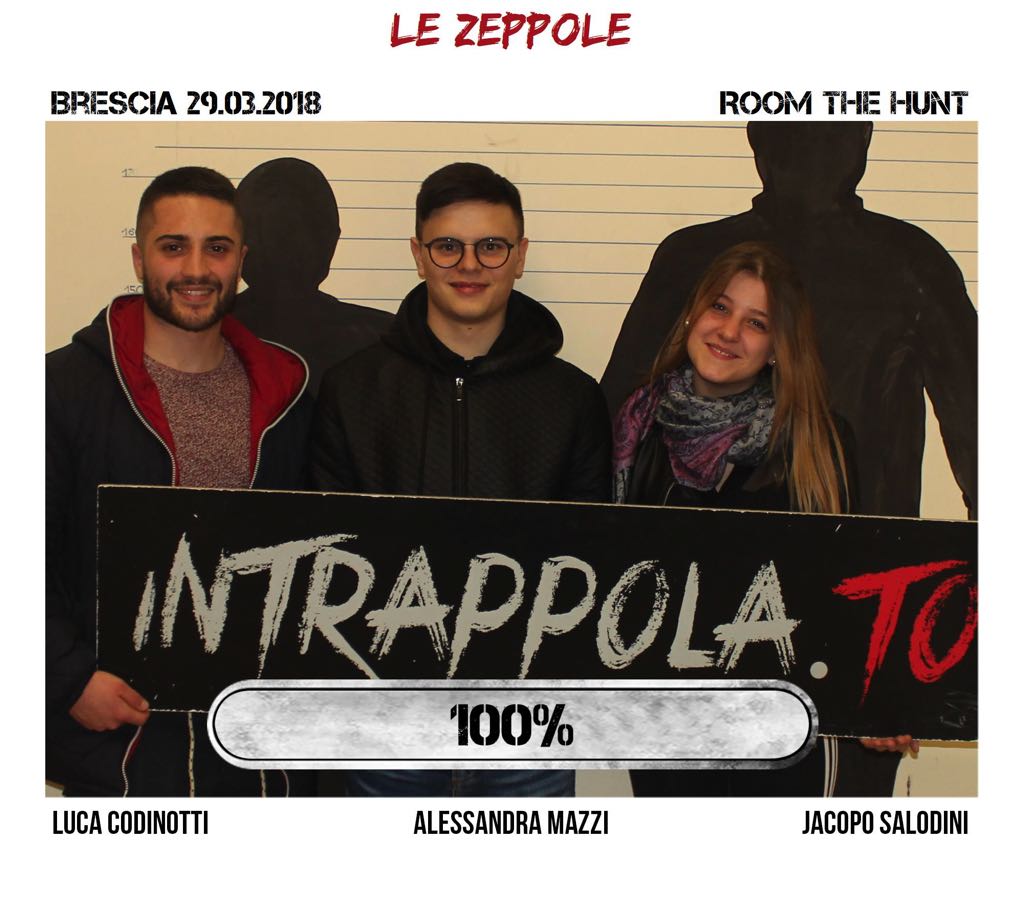 Il gruppo le zeppole è fuggito dalla nostra escape room Room The Hunt