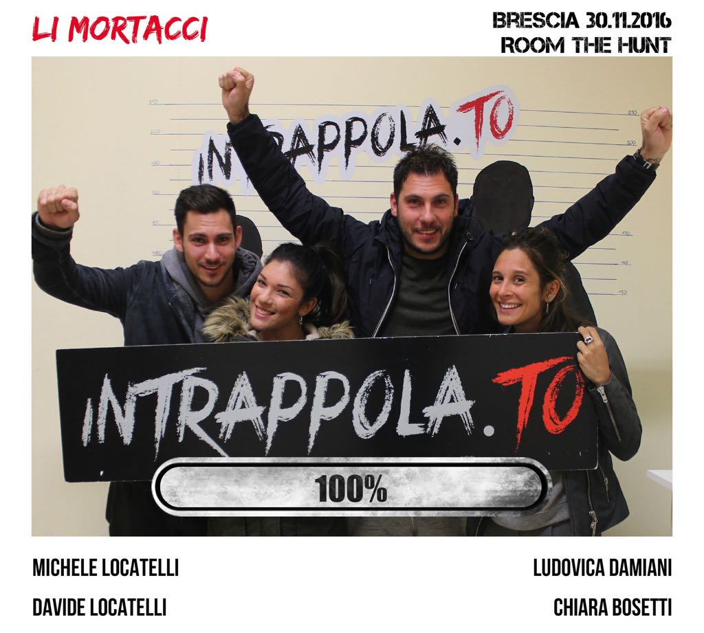 Il gruppo li mortacci è fuggito dalla nostra escape room Room The Hunt