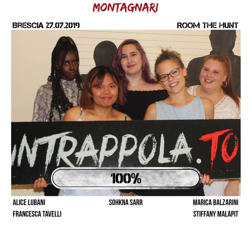 Il gruppo montagnari è fuggito dalla nostra escape room Room The Hunt