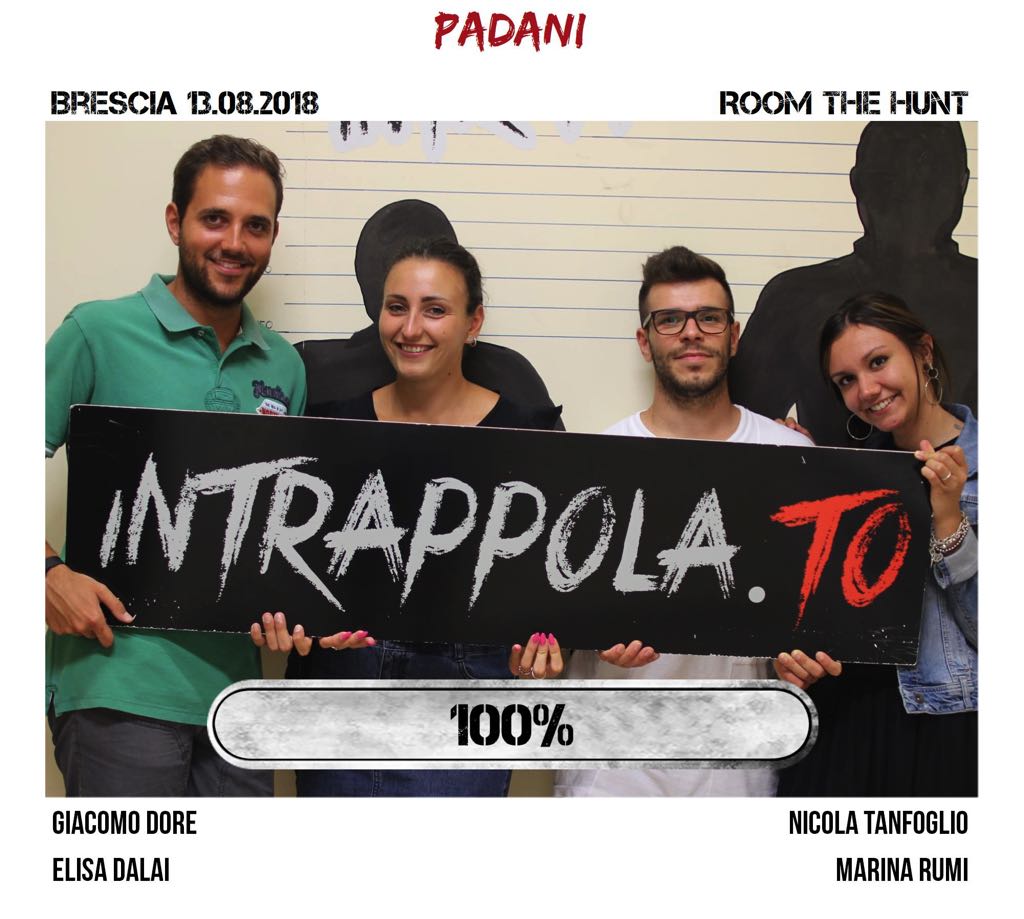 Il gruppo padani è fuggito dalla nostra escape room Room The Hunt