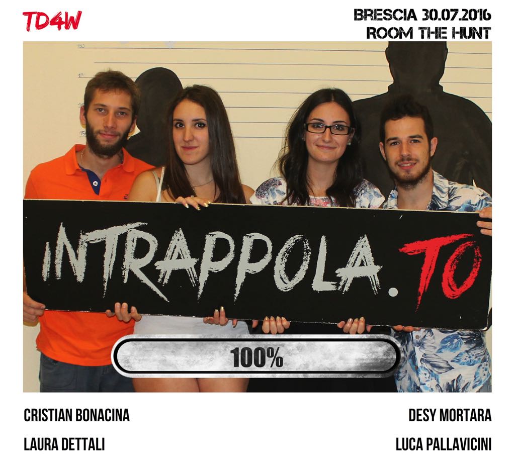Il gruppo td4w è fuggito dalla nostra escape room Room The Hunt