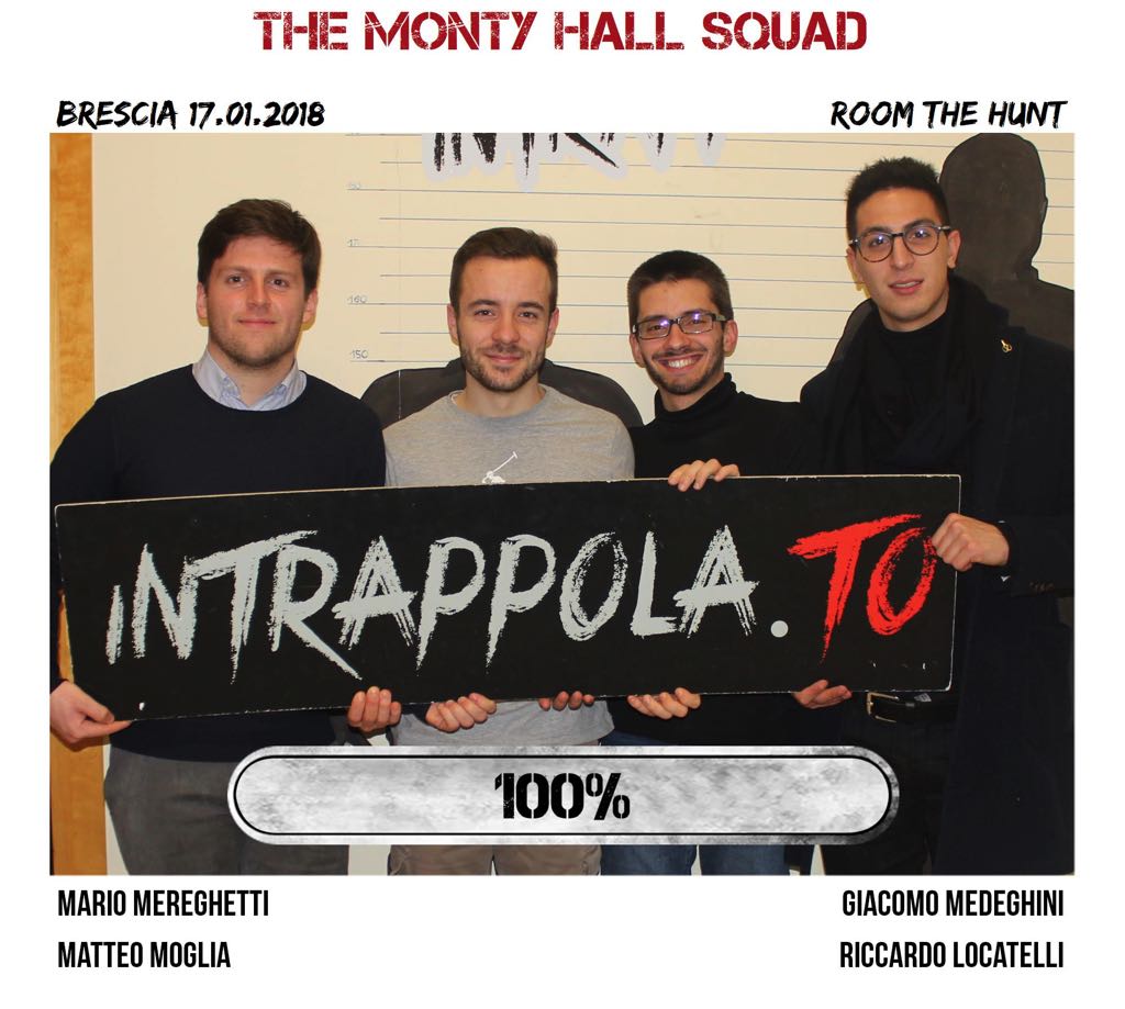 Il gruppo the monty hall squad è fuggito dalla nostra escape room Room The Hunt