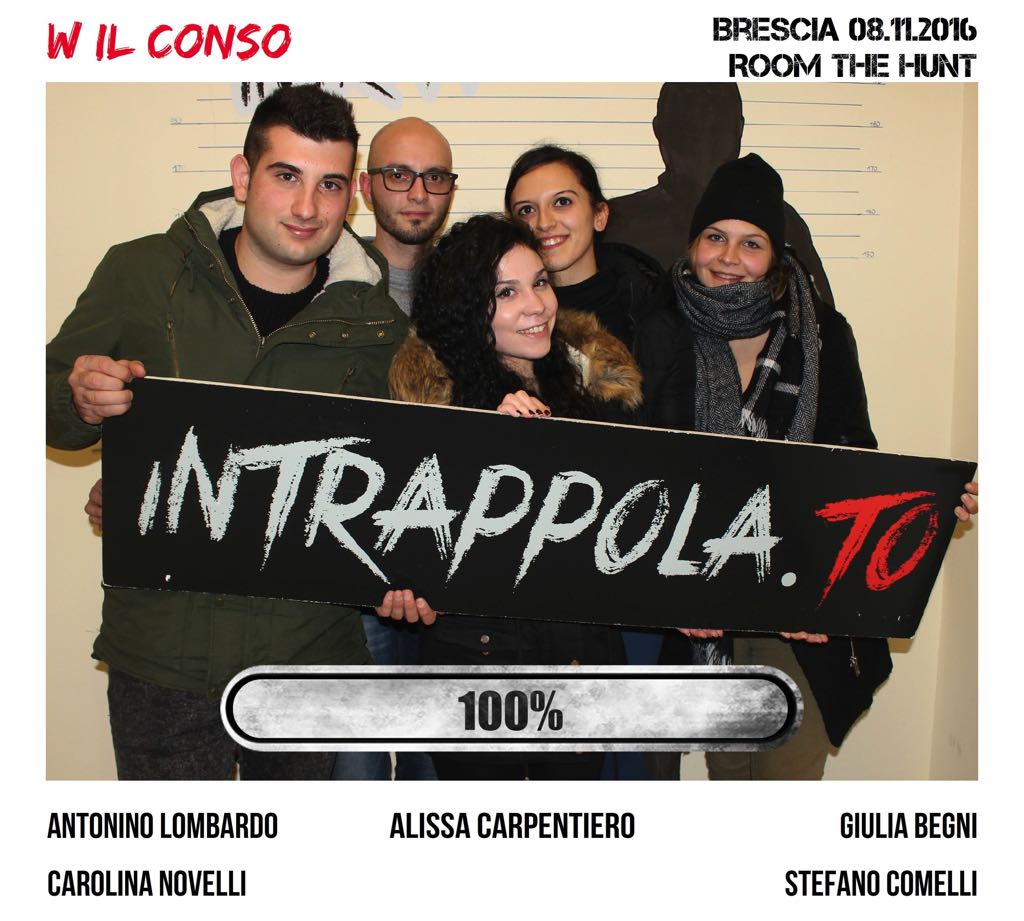 Il gruppo w il conso è fuggito dalla nostra escape room Room The Hunt