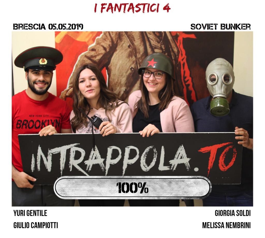 Il gruppo i fantastici 4 è fuggito dalla nostra escape room Soviet Bunker