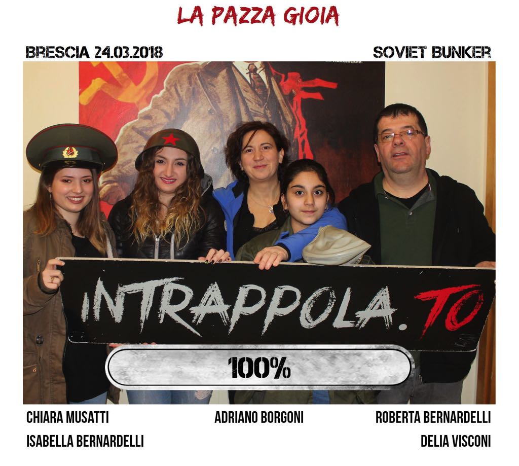 Il gruppo la pazza gioia è fuggito dalla nostra escape room Soviet Bunker