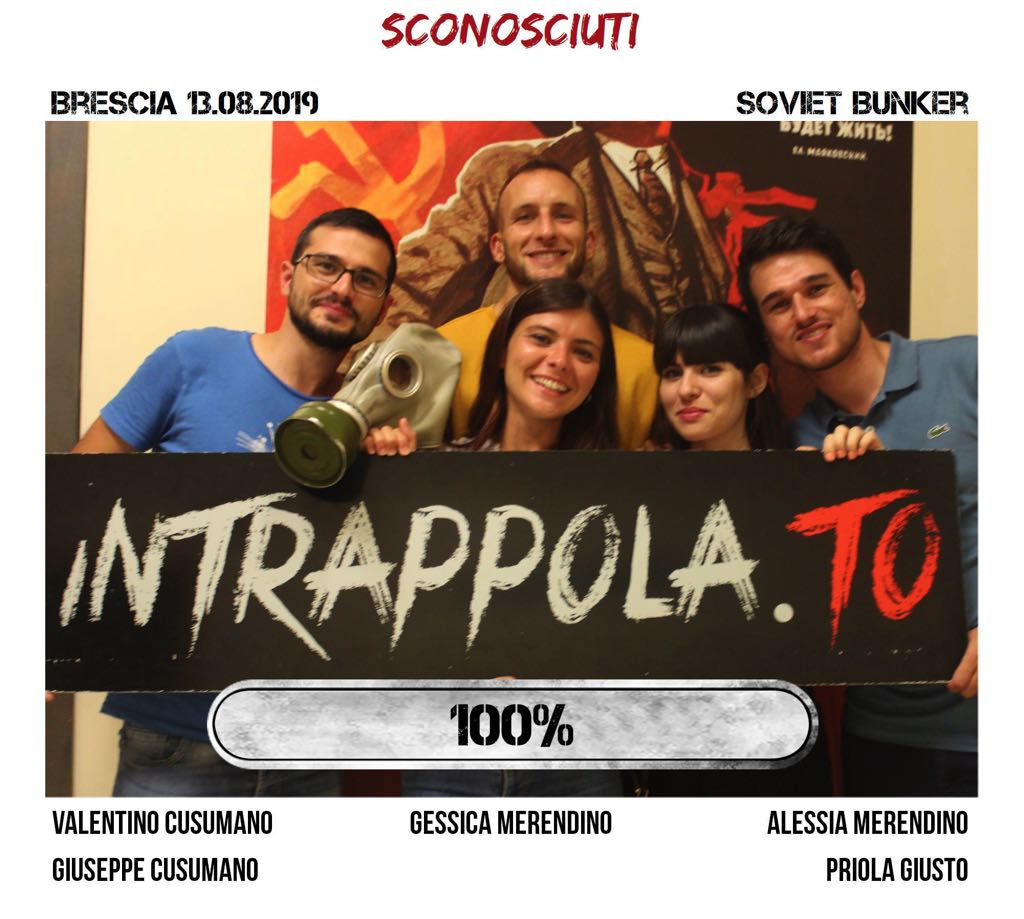 Il gruppo sconosciuti è fuggito dalla nostra escape room Soviet Bunker