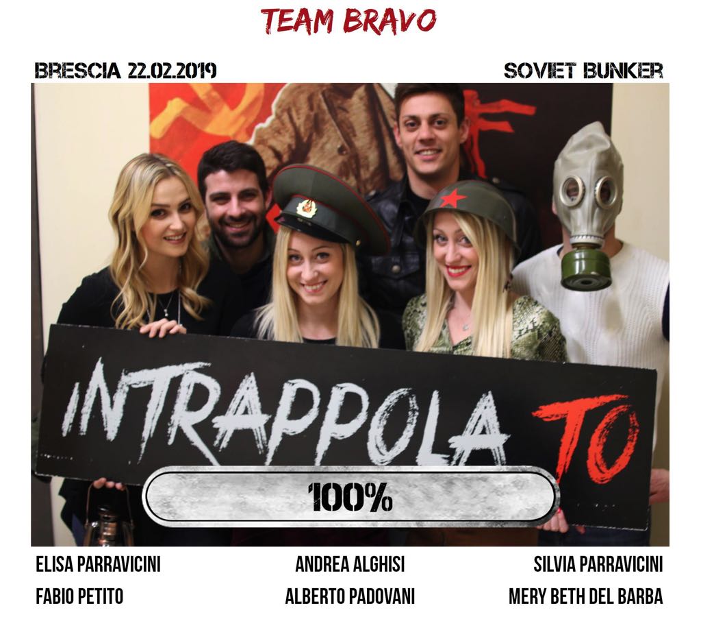Il gruppo team bravo è fuggito dalla nostra escape room Soviet Bunker