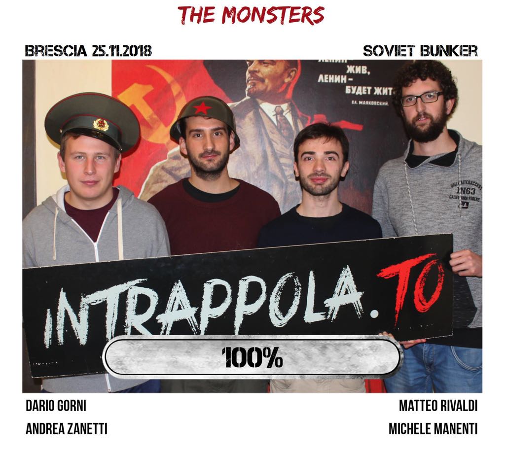 Il gruppo the monsters è fuggito dalla nostra escape room Soviet Bunker