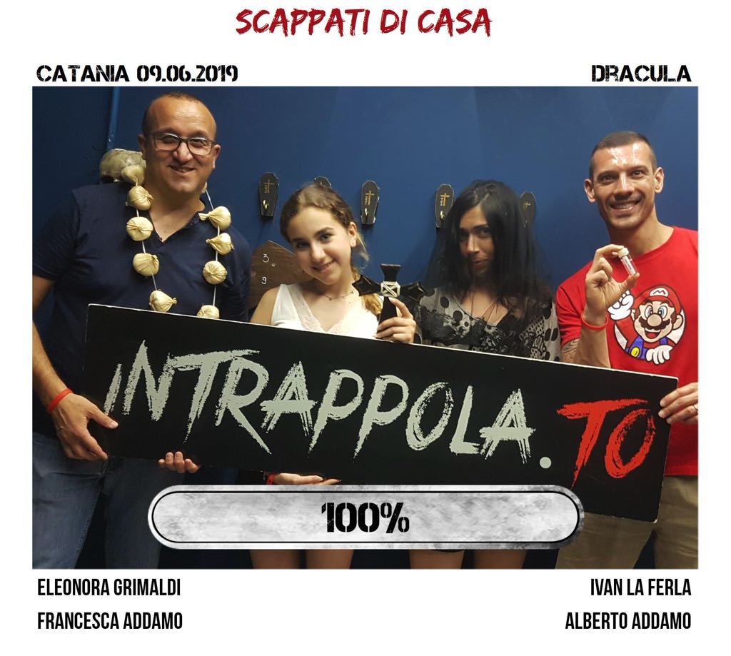 Il gruppo Scappati di casa è fuggito dalla nostra escape room Dracula