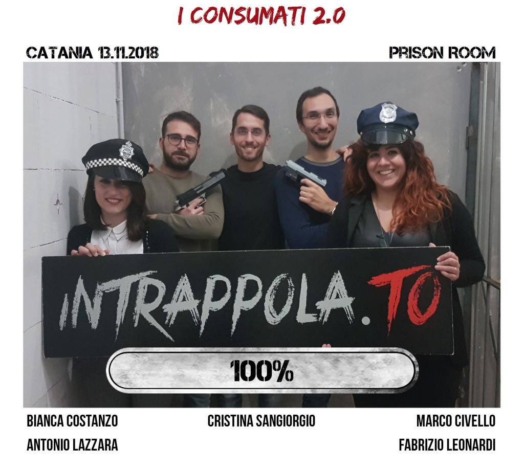 Il gruppo I Consumati 2.0 è fuggito dalla nostra escape room Prison Room