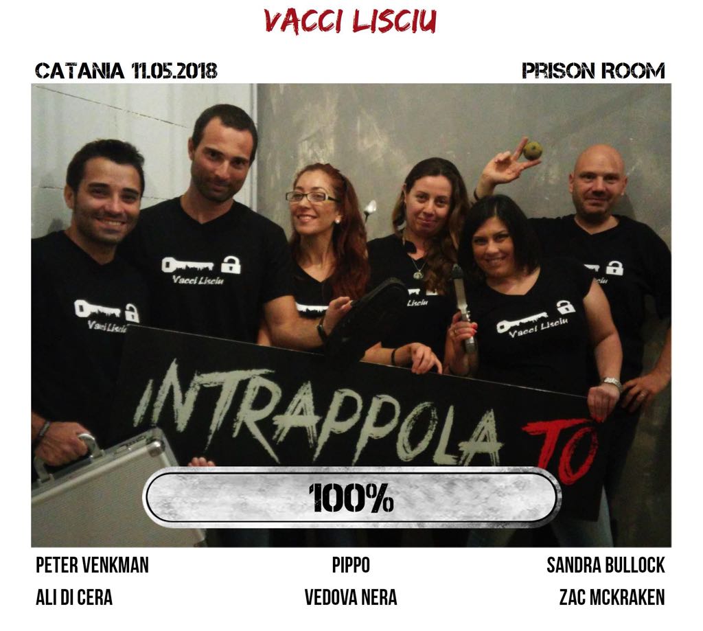 Il gruppo Vacci Lisciu è fuggito dalla nostra escape room Prison Room