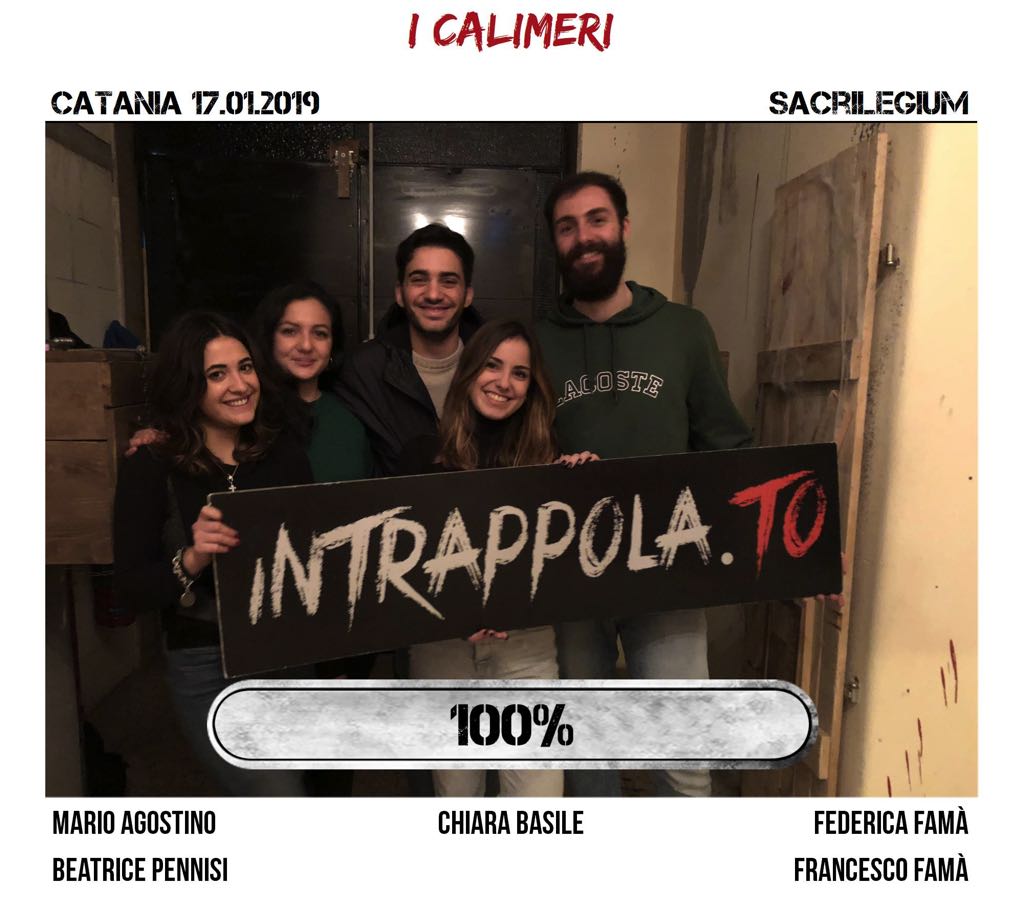 Il gruppo I Calimeri è fuggito dalla nostra escape room Sacrilegium