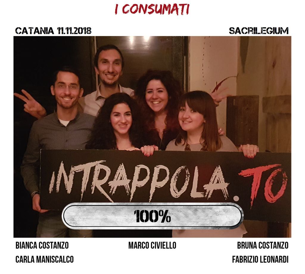 Il gruppo I Consumati è fuggito dalla nostra escape room Sacrilegium