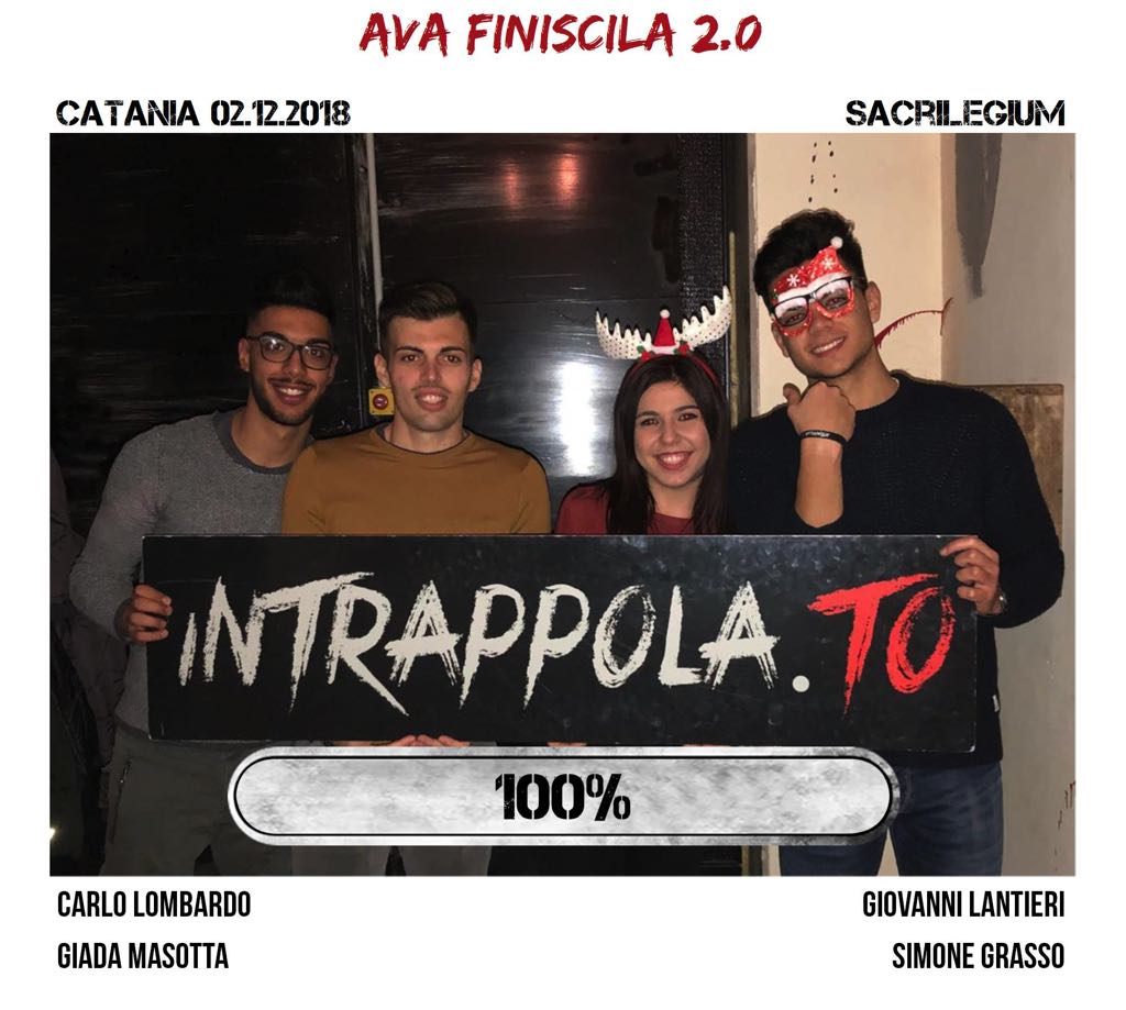 Il gruppo ava finiscila 2.0 è fuggito dalla nostra escape room Sacrilegium