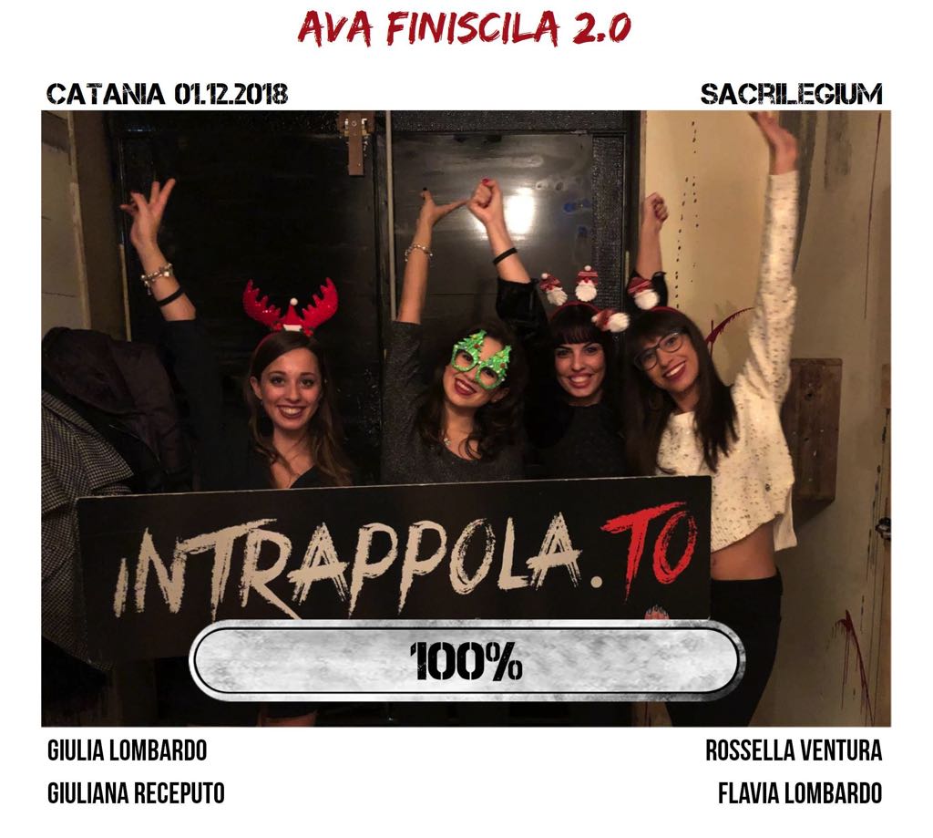 Il gruppo ava finiscila 2.0 è fuggito dalla nostra escape room Sacrilegium