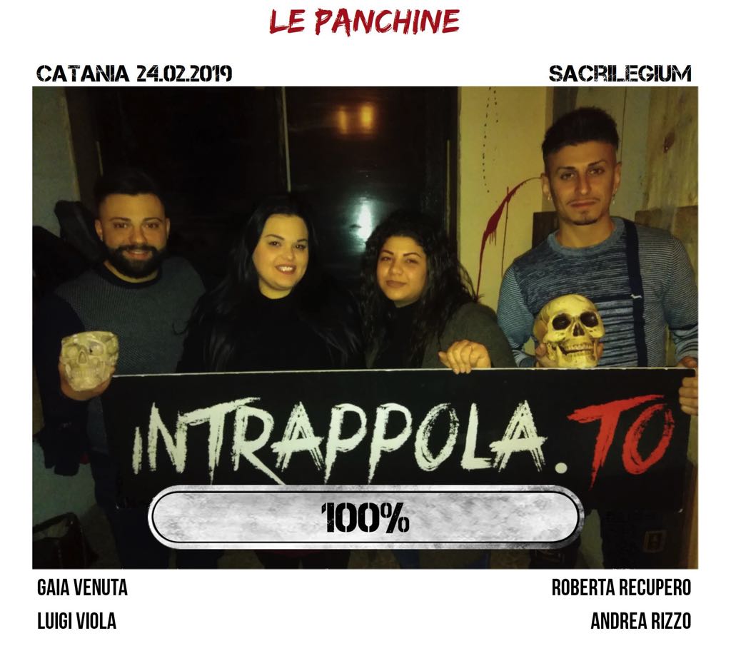 Il gruppo le panchine è fuggito dalla nostra escape room Sacrilegium