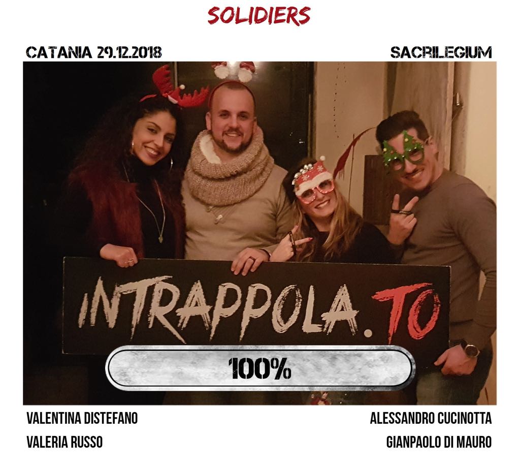 Il gruppo solidiers è fuggito dalla nostra escape room Sacrilegium