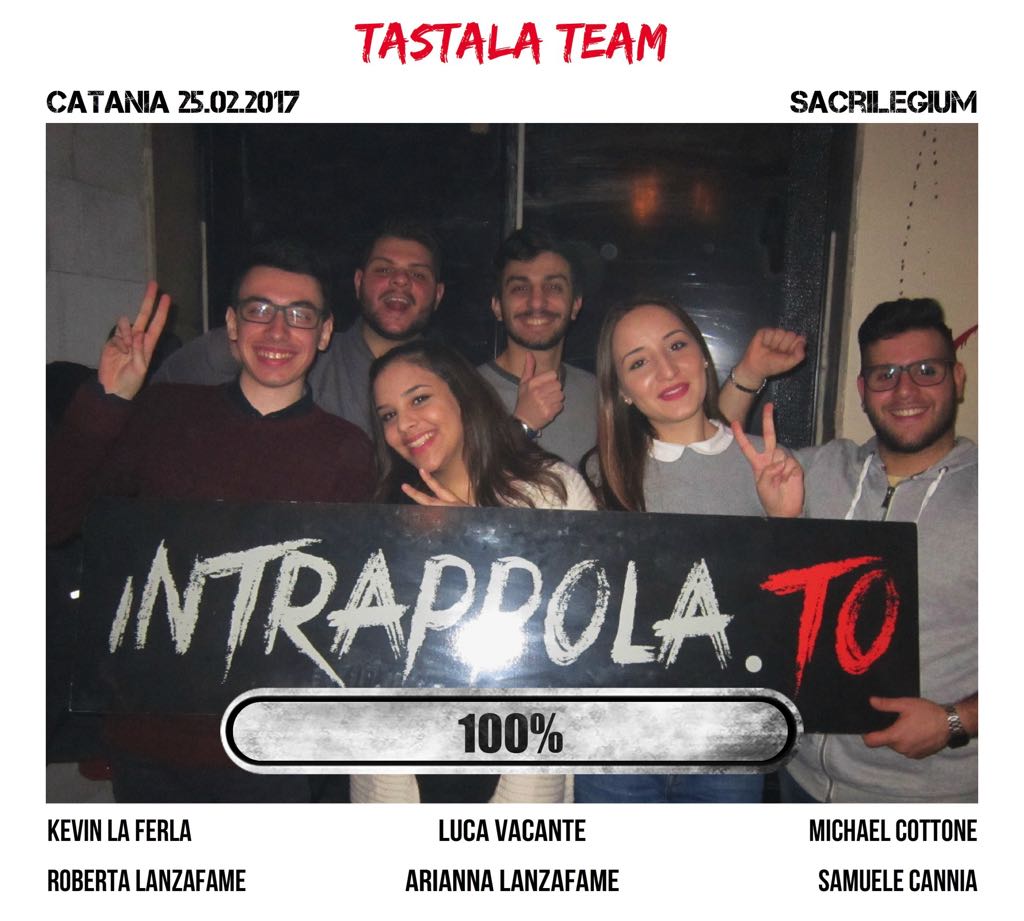 Il gruppo tastala team è fuggito dalla nostra escape room Sacrilegium