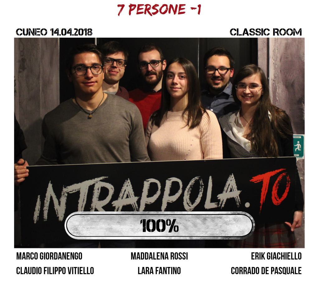 Il gruppo 7 persone -1 è fuggito dalla nostra escape room Classic Room