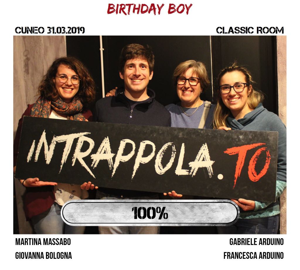 Il gruppo birthday boy è fuggito dalla nostra escape room Classic Room