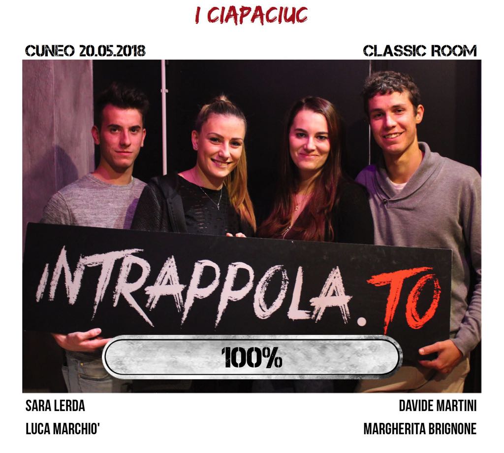 Il gruppo i ciapaciuc è fuggito dalla nostra escape room Classic Room