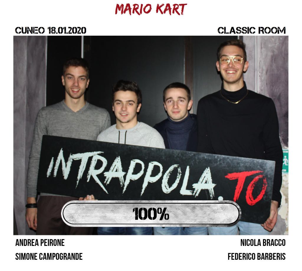 Il gruppo mario kart è fuggito dalla nostra escape room Classic Room