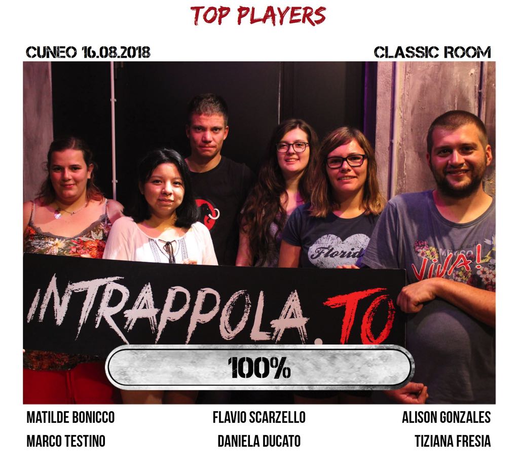 Il gruppo top players è fuggito dalla nostra escape room Classic Room