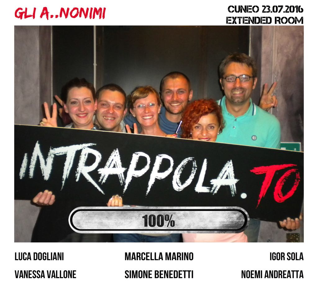 Il gruppo Gli A..nonimi è fuggito dalla nostra escape room 