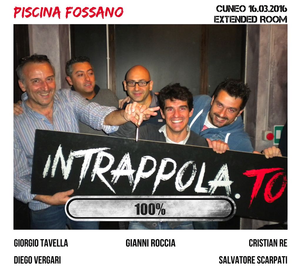 Il gruppo PISCINA FOSSANO è fuggito dalla nostra escape room 