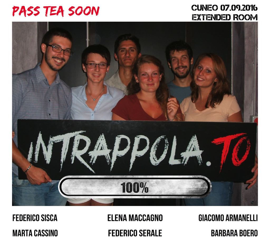 Il gruppo Pass tea soon è fuggito dalla nostra escape room 