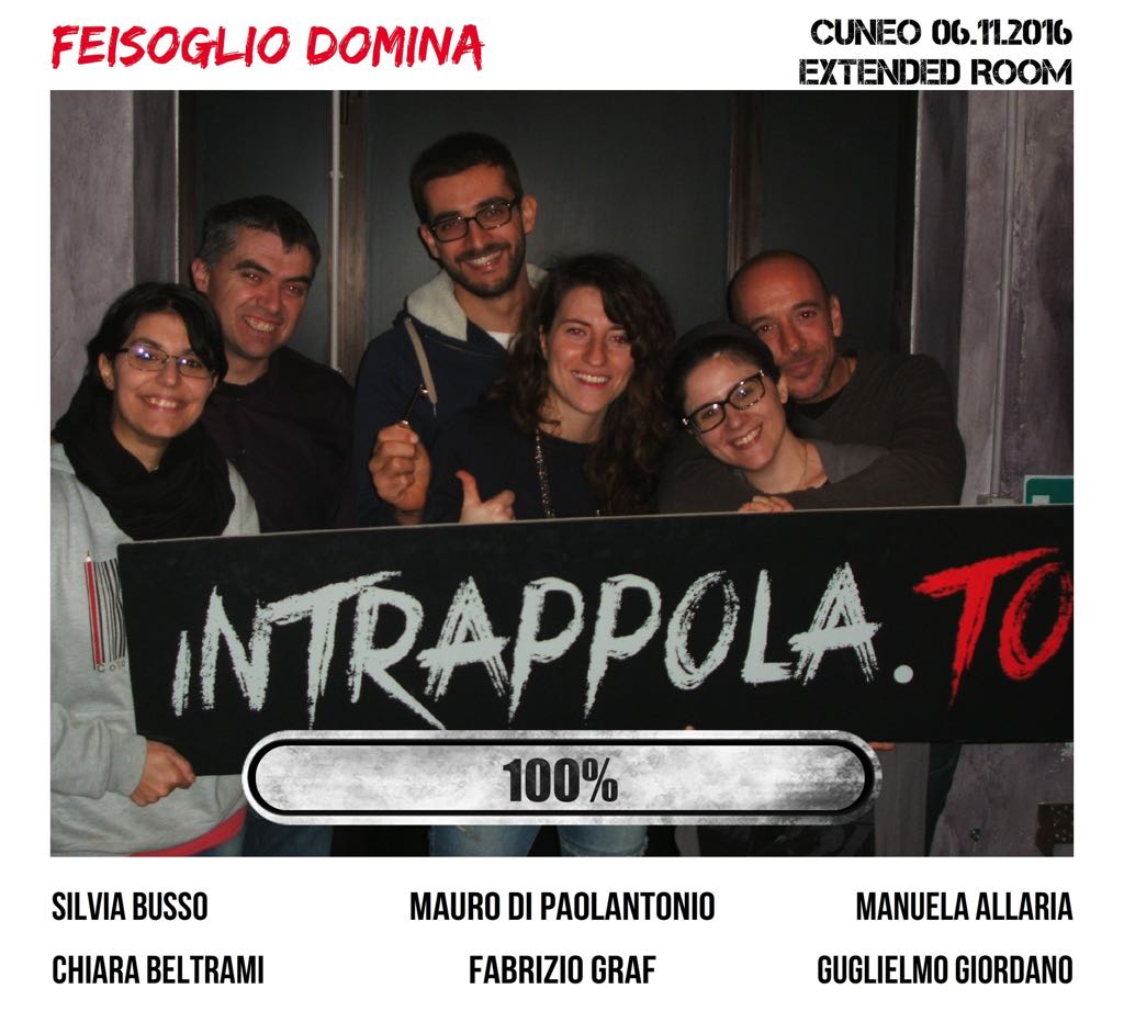 Il gruppo feisoglio domina è fuggito dalla nostra escape room 