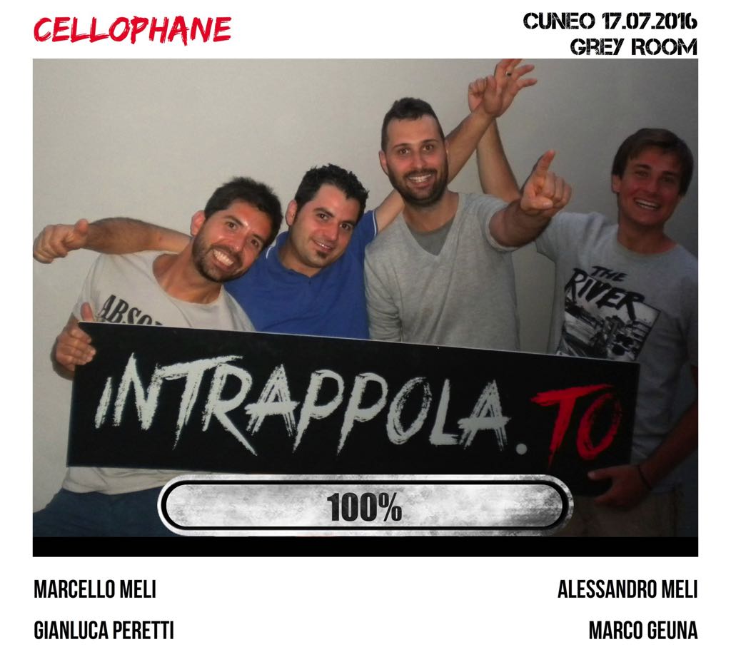 Il gruppo Cellophane è fuggito dalla nostra escape room Grey Room